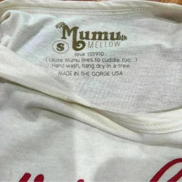 Mumu Mellow “feelin lucky” off white tee 100% organic cotton - Picture 5 of 5